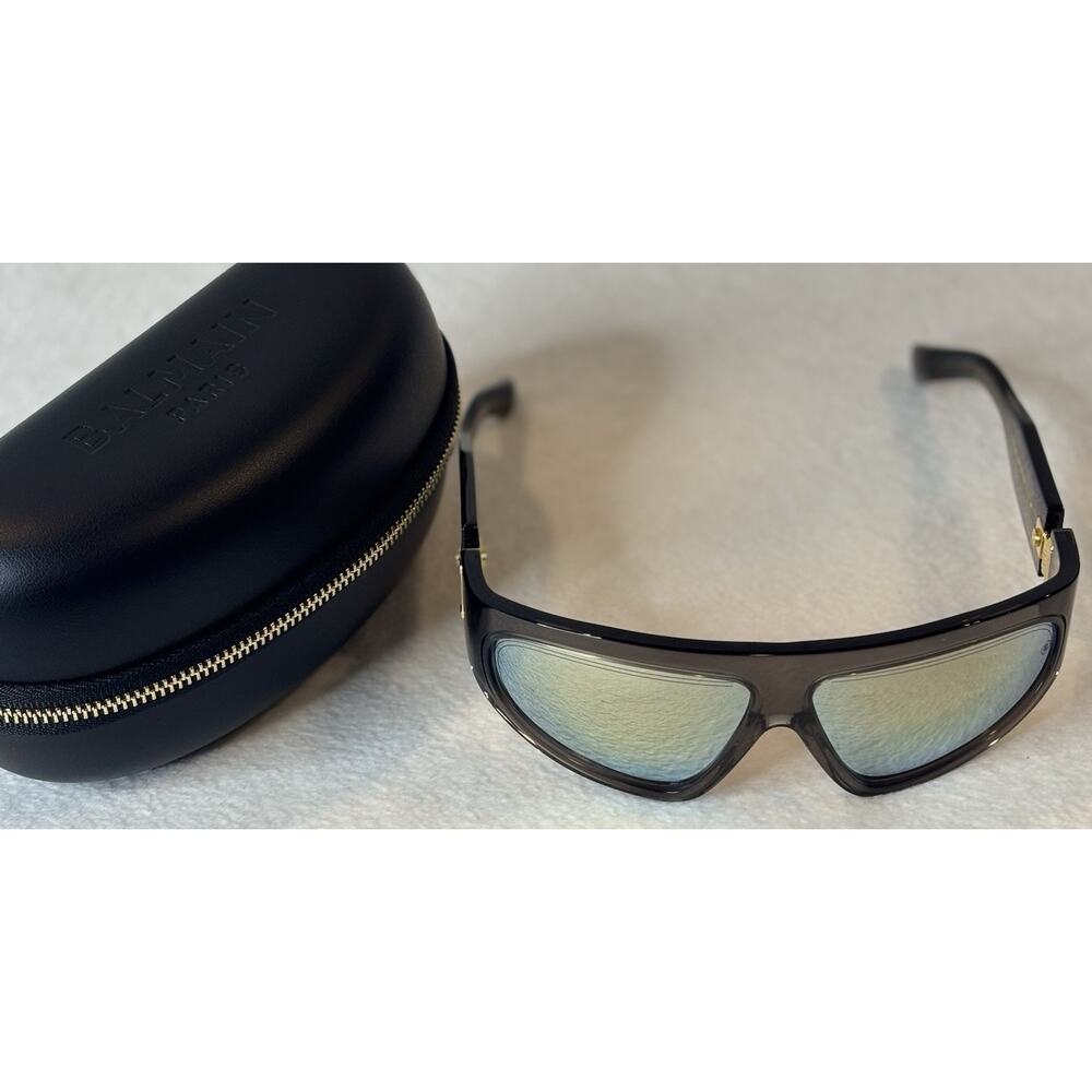BALMAIN New Sunglasses B-ESCAPE Gold Grey Mirror BPS-143C-62 62 12 113